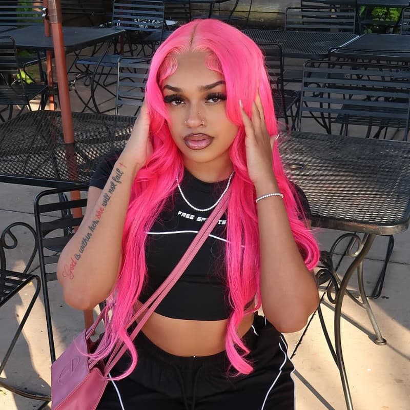 SWAY Hot Pink 13x4 Lace Front Virgin Remy Human Hair Wig 200 Density