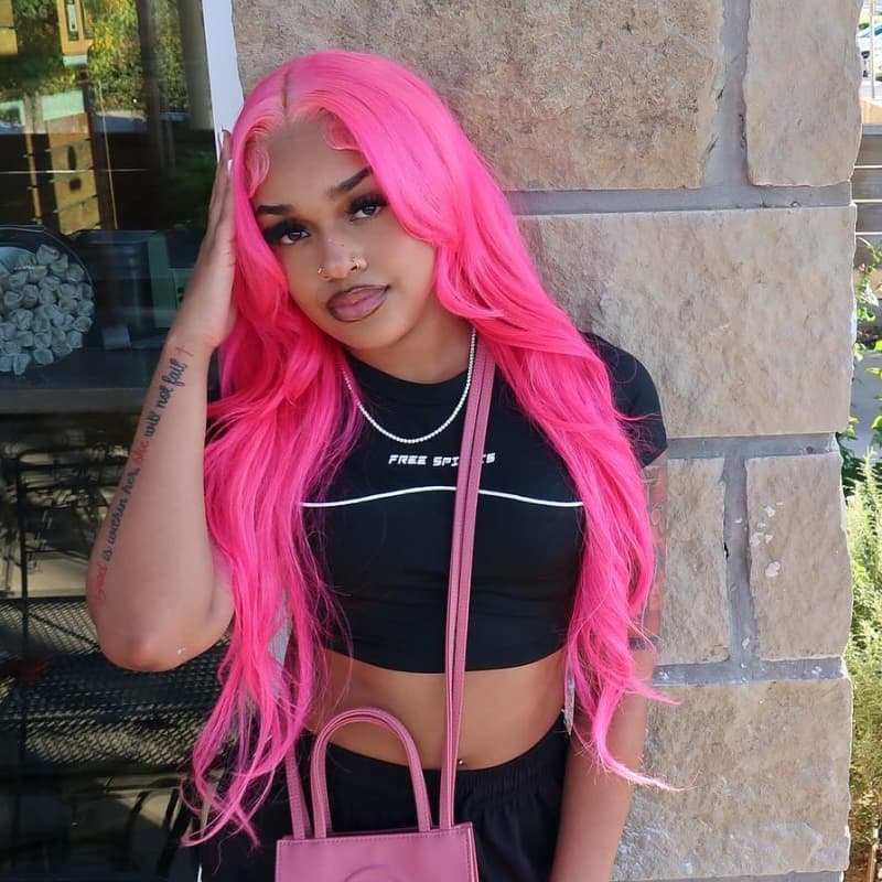 SWAY Hot Pink 13x4 Lace Front Virgin Remy Human Hair Wig 200 Density
