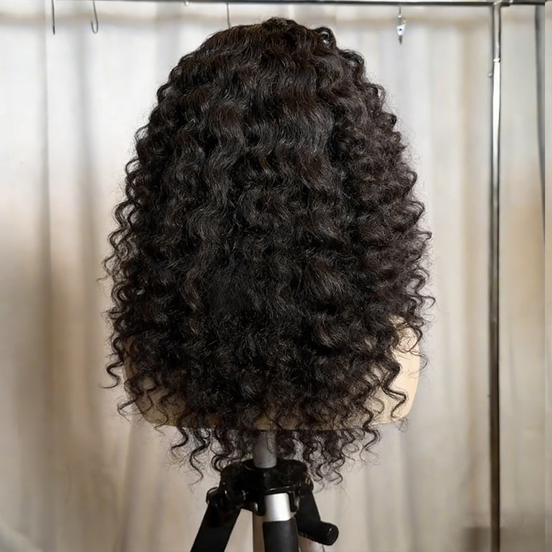 Pelucas de cabello humano Remy con encaje frontal de 13x4 y rizos sueltos de densidad 250-300 de SWAY 