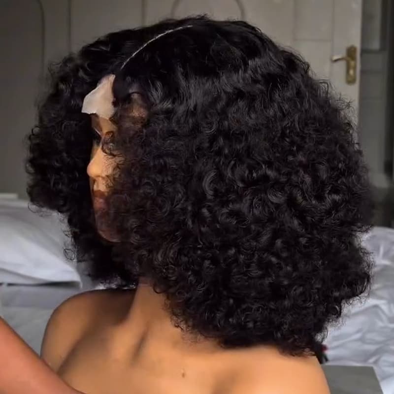 Pelucas de cabello humano Remy con encaje frontal de 13x4 y rizos sueltos de densidad 250-300 de SWAY 