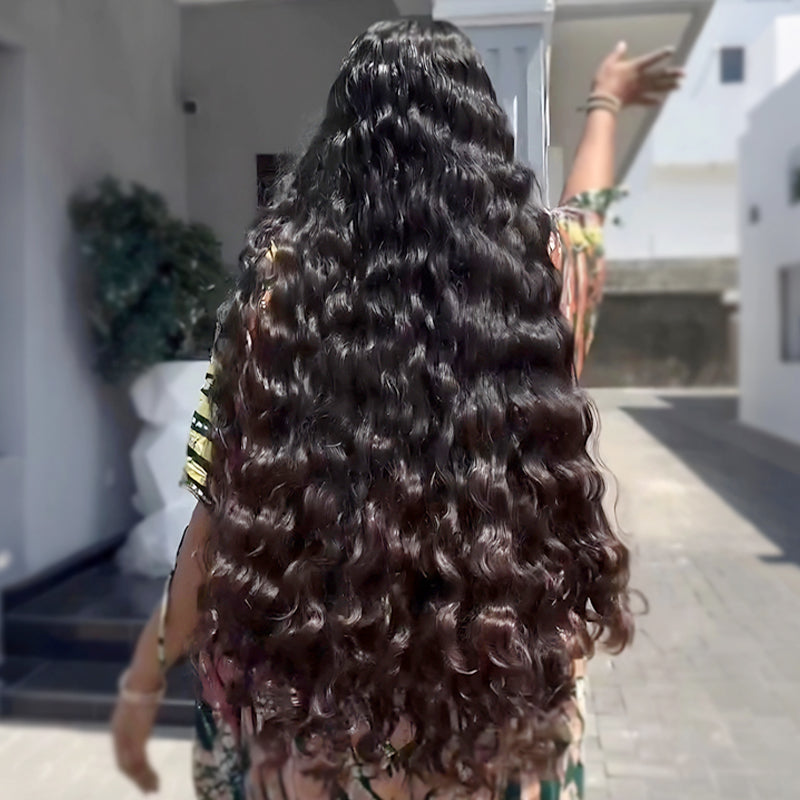 SWAY Natural Loose Water Wave Curls 250 300 Density 13x4 Lace Front Human Hair Wigs