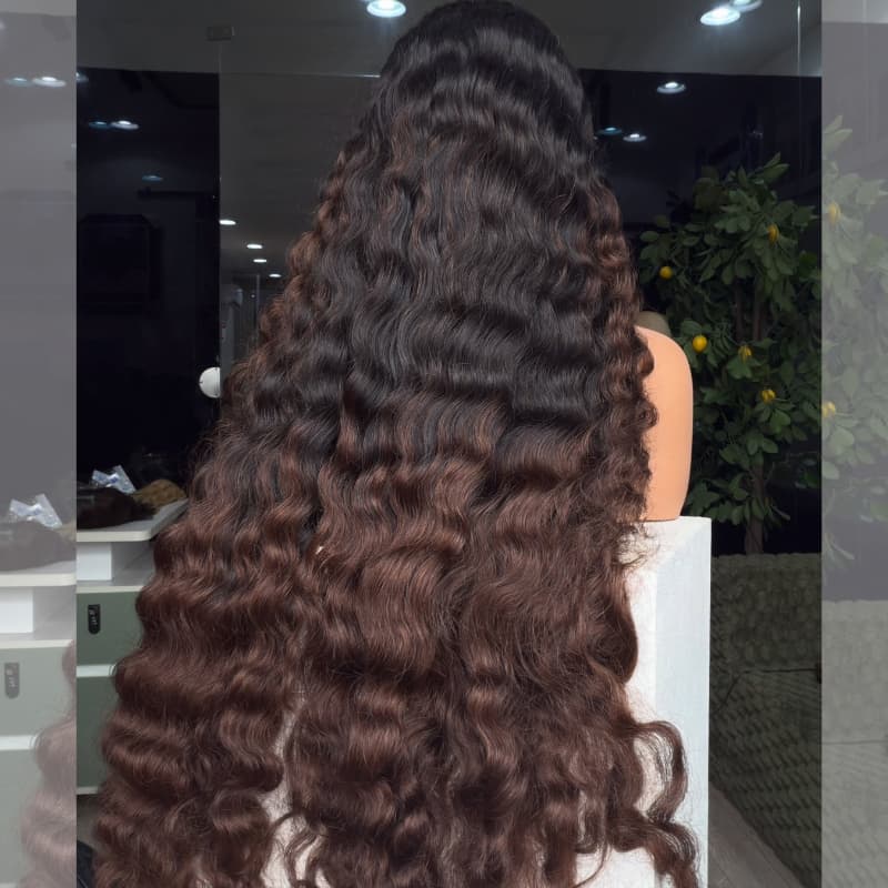 Pelucas de cabello humano SWAY rubio miel con reflejos marrones, 13x4 HD, con encaje frontal 