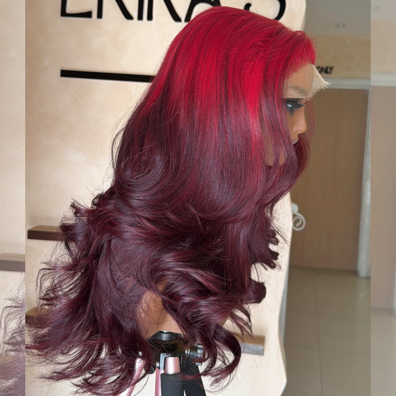 Pelucas de cabello humano ondulado con encaje frontal SWAY, color gris, densidad 200, 13x4 