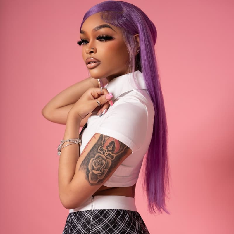 SWAY Purple Student Affordable Back to School Graduation College Girl 13x4 Lace Front Human Hair Wigs