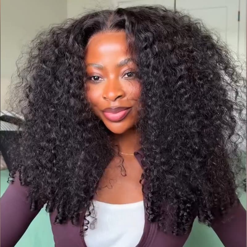 Pelucas de cabello humano Remy con encaje frontal de 13x4 y rizos sueltos de densidad 250-300 de SWAY 