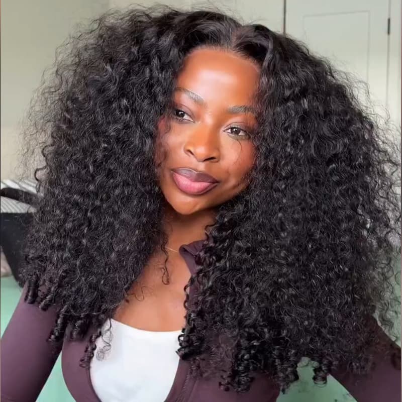 Pelucas de cabello humano Remy con encaje frontal de 13x4 y rizos sueltos de densidad 250-300 de SWAY 