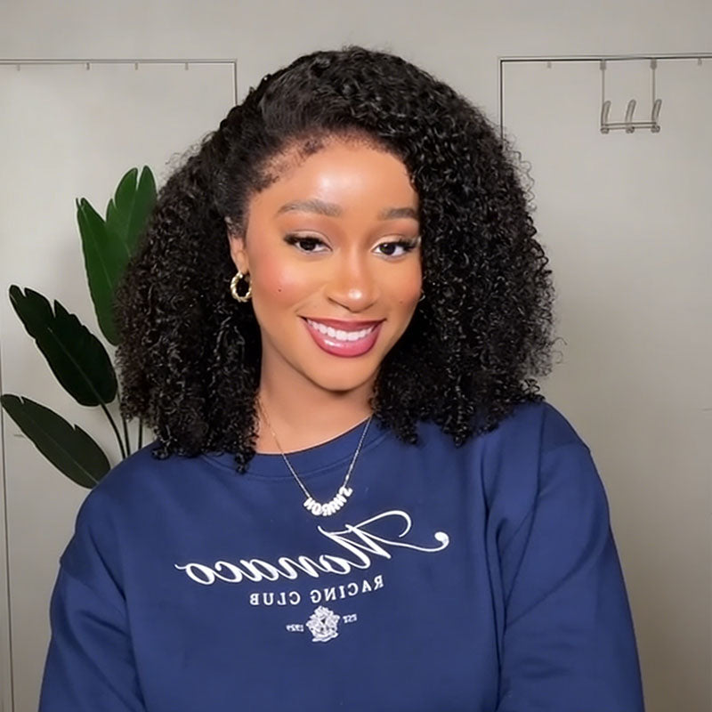 Pelucas de cabello humano Remy con encaje frontal de 13x4 y rizos sueltos de densidad 250-300 de SWAY 