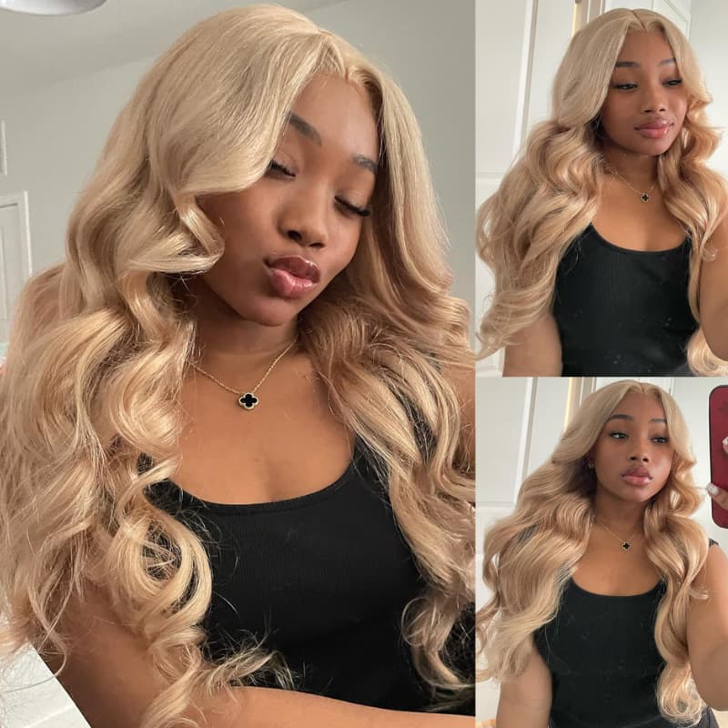 SWAY 200 Density Strawberry Blonde Lace Front Virgin Human Hair Wigs