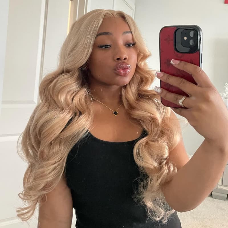 SWAY 200 Density Strawberry Blonde Lace Front Virgin Human Hair Wigs