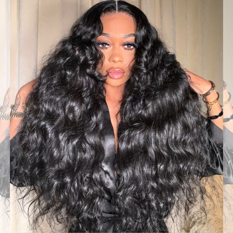 SWAY 13x4 Lace Front Loose Body Wave Natural Black Human Hair Wigs