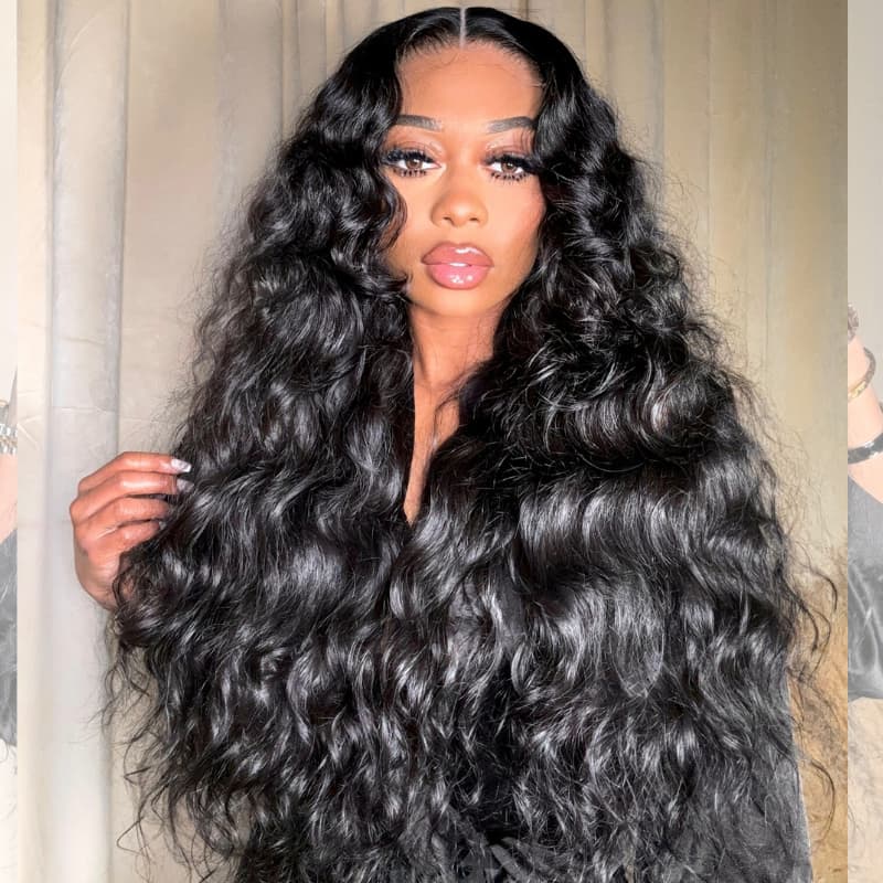 SWAY 13x4 Lace Front Loose Body Wave Natural Black Human Hair Wigs