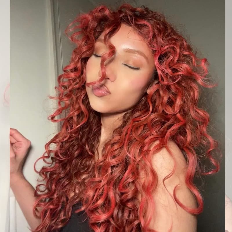 SWAY 200 Density Copper Red Loose Body Wave Lace Front Human Hair Wigs