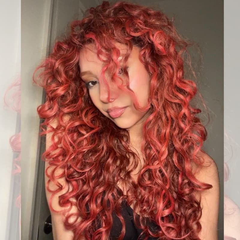 SWAY 200 Density Copper Red Loose Body Wave Lace Front Human Hair Wigs