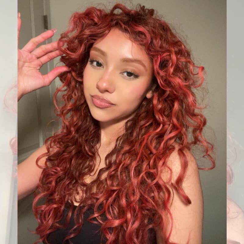 SWAY 200 Density Copper Red Loose Body Wave Lace Front Human Hair Wigs