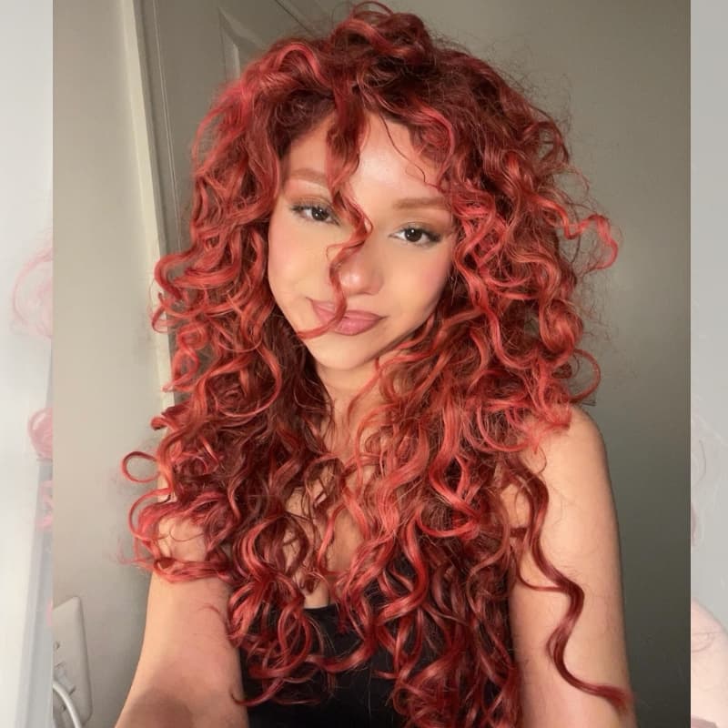SWAY 200 Density Copper Red Loose Body Wave Lace Front Human Hair Wigs
