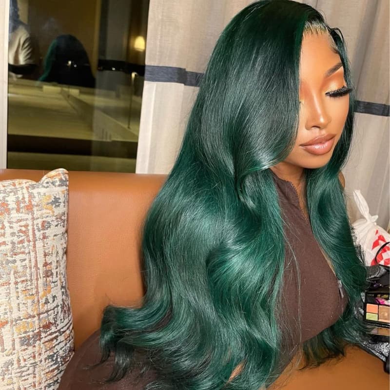 SWAY Dark Green 200 Density 13x4 HD Lace Front Virgin Human Hair Wigs