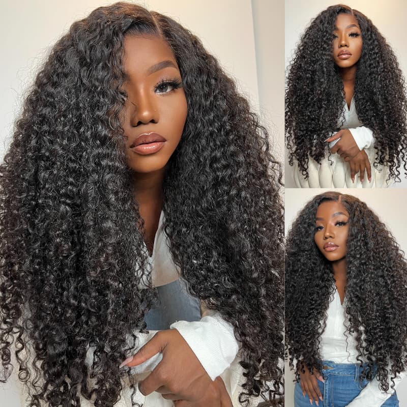 SWAY Deep Wave Curly 13x4 Transparent Lace Front Virgin Human Hair Wig