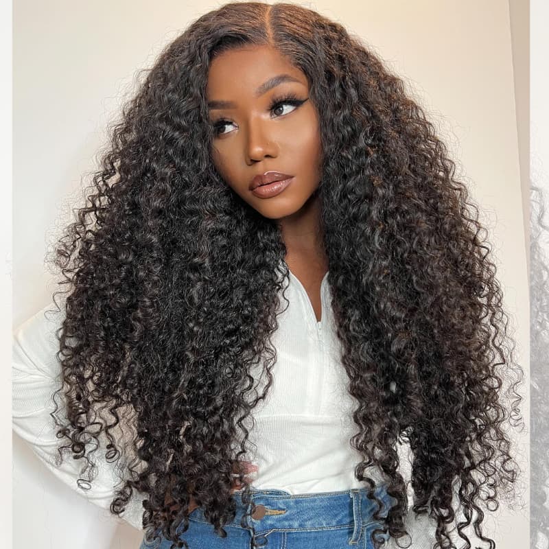 SWAY Deep Wave Curly 13x4 Transparent Lace Front Virgin Human Hair Wig