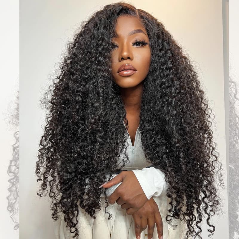 SWAY Deep Wave Curly 13x4 Transparent Lace Front Virgin Human Hair Wig