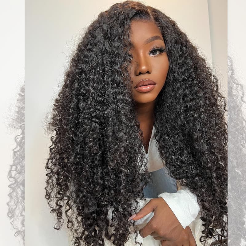 SWAY Deep Wave Curly 13x4 Transparent Lace Front Virgin Human Hair Wig