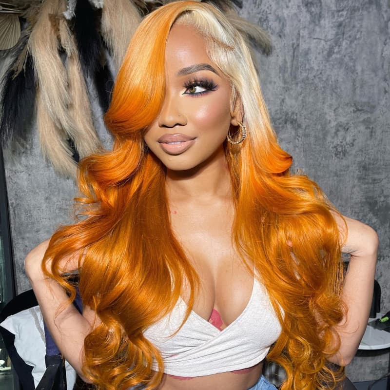 SWAY Ombre Blonde Ginger Color Body Wave HD Lace Front Human Hair Wigs