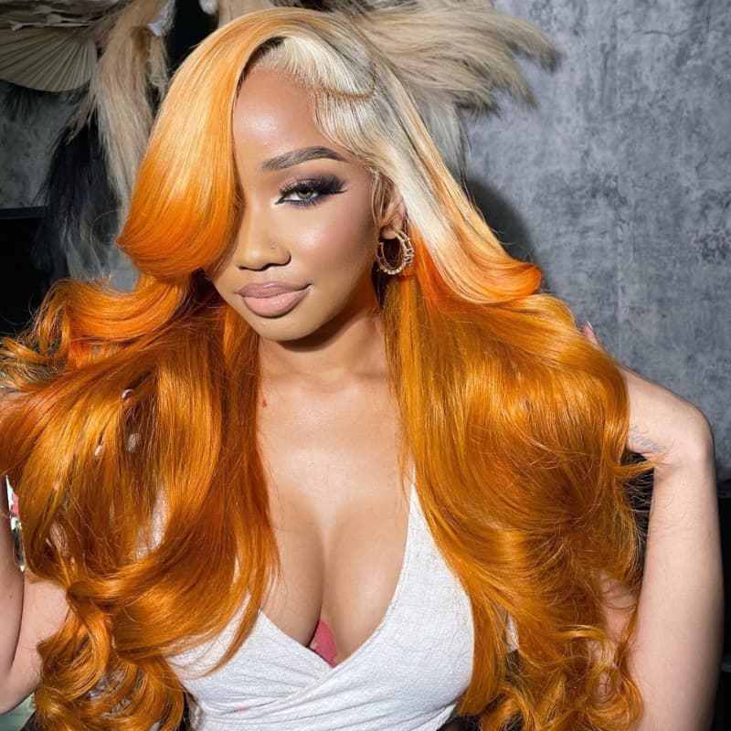 SWAY Ombre Blonde Ginger Color Body Wave HD Lace Front Human Hair Wigs