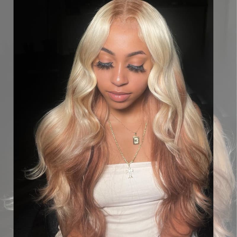 SWAY Peekaboo Blonde Light Brown 13x4 Lace Front Virgin Human Hair Wig