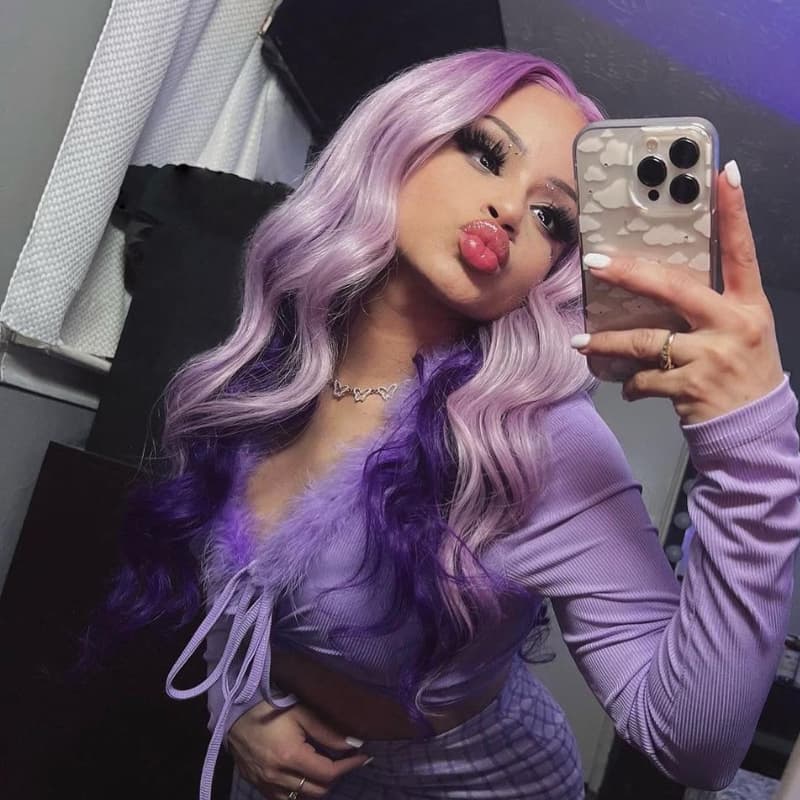 SWAY Halloween Cosplay Peekaboo Lavender Purple Color 13x4 HD Lace Front Human Hair Wigs