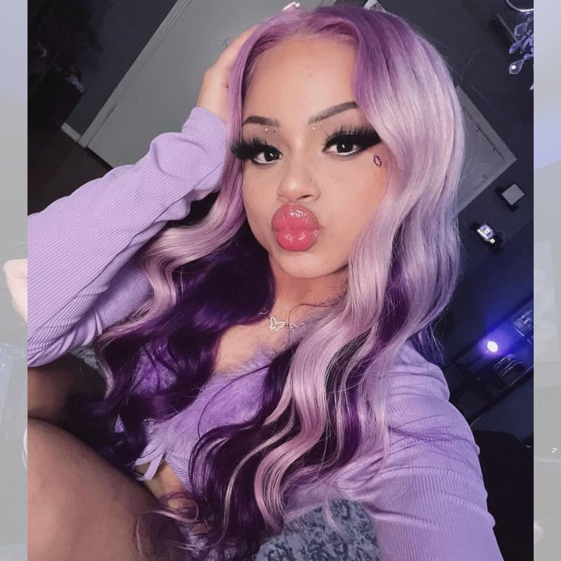 SWAY Halloween Cosplay Peekaboo Lavender Purple Color 13x4 HD Lace Front Human Hair Wigs