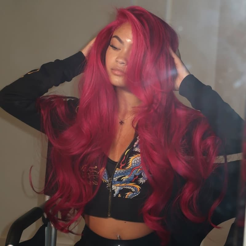 SWAY Halloween Cosplay Pink Red Body Wave 13x4 Lace Front Virgin Human Hair Wigs