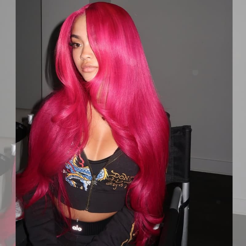 SWAY Halloween Cosplay Pink Red Body Wave 13x4 Lace Front Virgin Human Hair Wigs