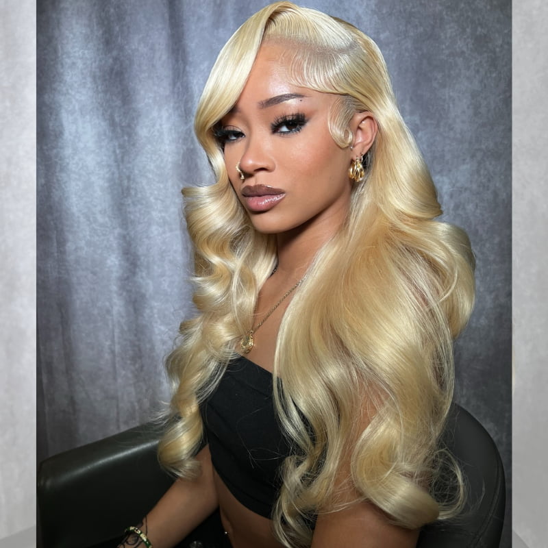 SWAY 200 Density 613 Blonde Body Wave 13x4 Lace Front Human Hair Wigs