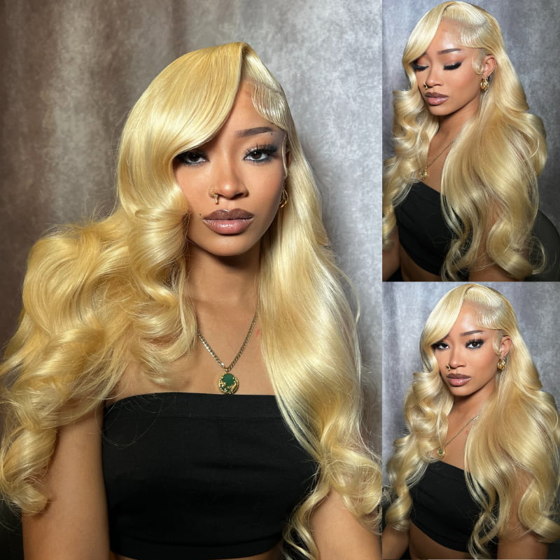 SWAY 200 Density 613 Blonde Body Wave 13x4 Lace Front Human Hair Wigs