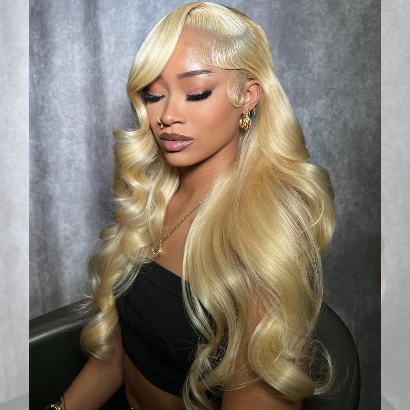 SWAY 200 Density 613 Blonde Body Wave 13x4 Lace Front Human Hair Wigs