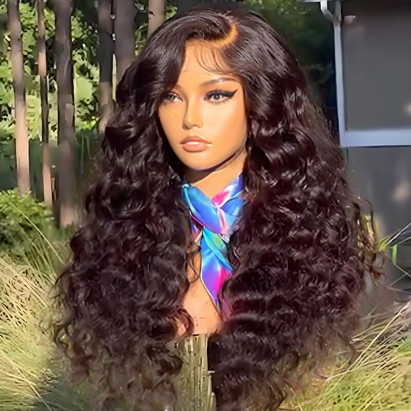 SWAY 250 300 Density Spiral Loose Wand Curls 13x4 Lace Front Virgin Human Hair Wigs