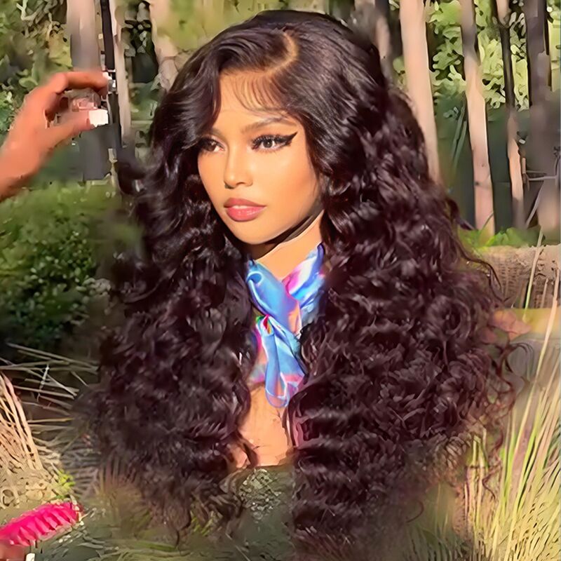 SWAY 250 300 Density Spiral Loose Wand Curls 13x4 Lace Front Virgin Human Hair Wigs