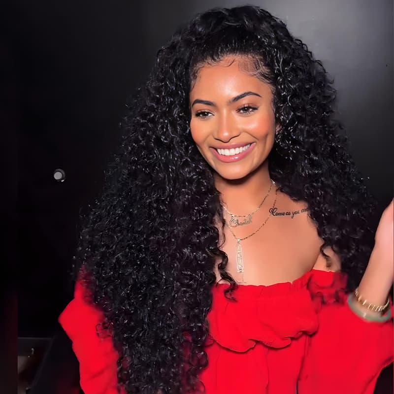 SWAY 250 300 Density Spiral Loose Water Wave Curls 13x4 Lace Front Human Hair Wigs