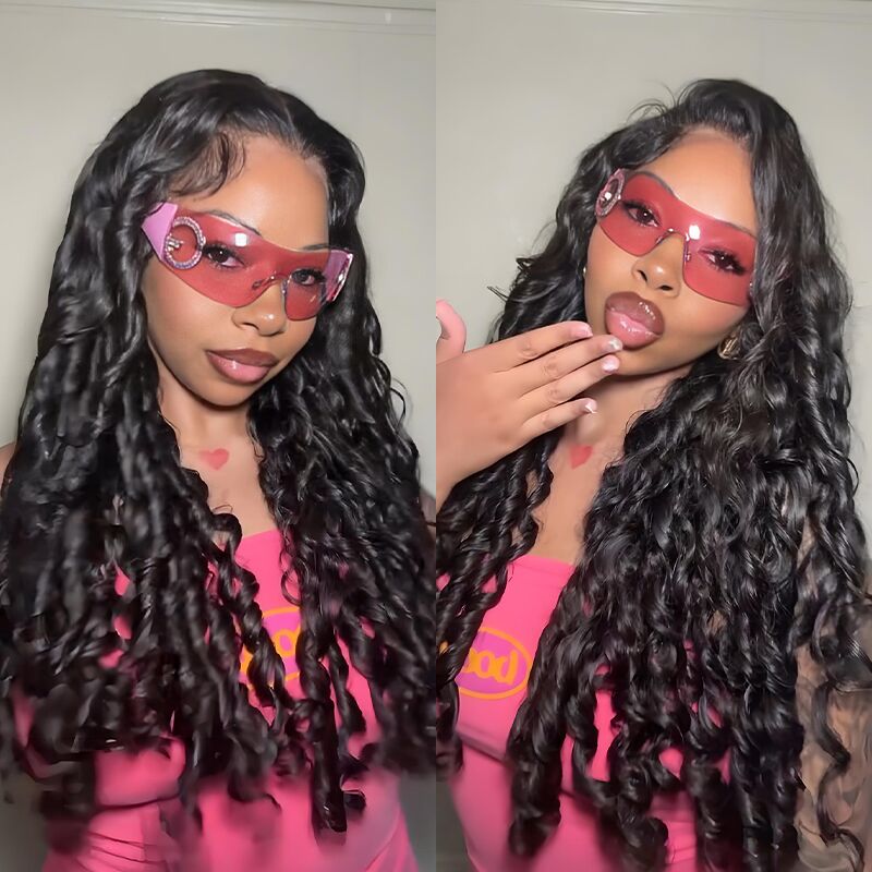 SWAY 250 300 Density Spiral Loose Wave 13x4 Lace Front Human Hair Wigs