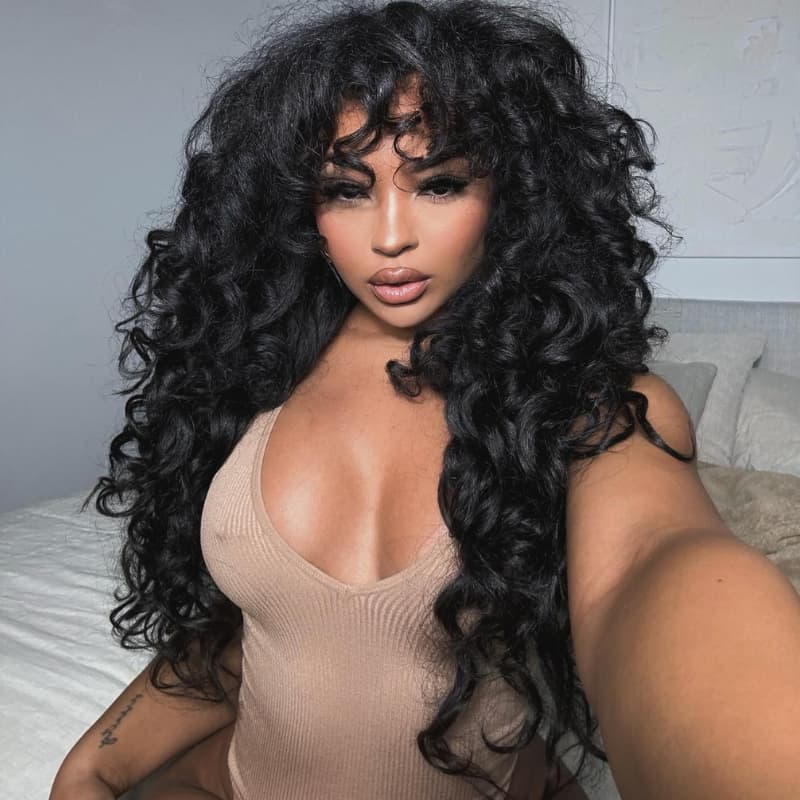 SWAY 250 300 Density Voluminous Loose Spiral Curls 13x4 Lace Front Human Hair Wigs
