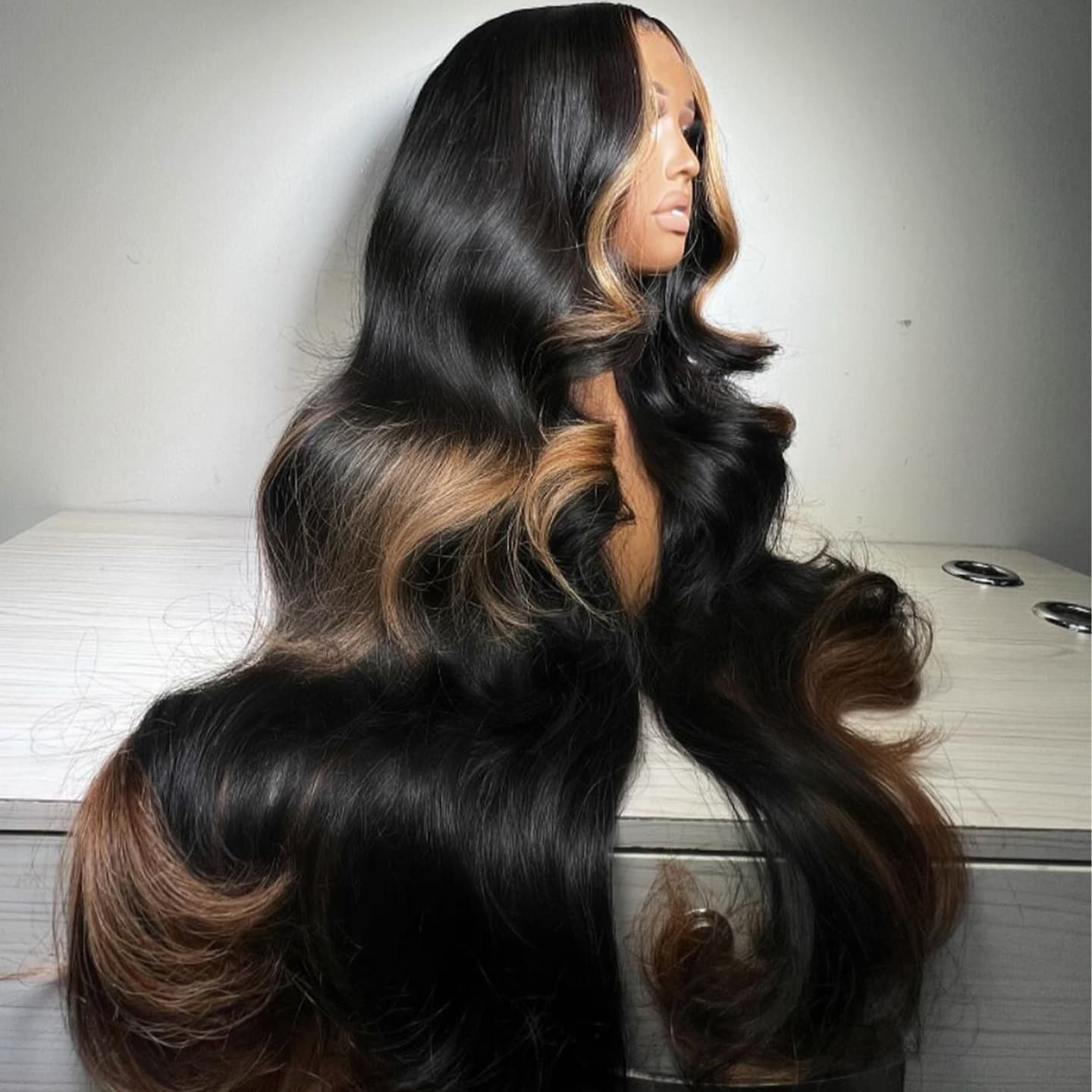 SWAY 300 400 Density Thick Full Volume Straight Body Wave Wand Curls 13x4 Lace Front Human Hair Wigs