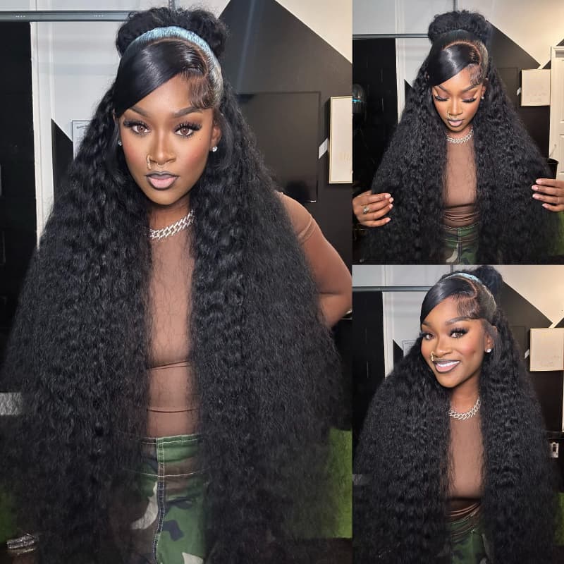 SWAY 34 32 30 INCH Wet and Wavy 13x4Lace Front Human Hair Wig