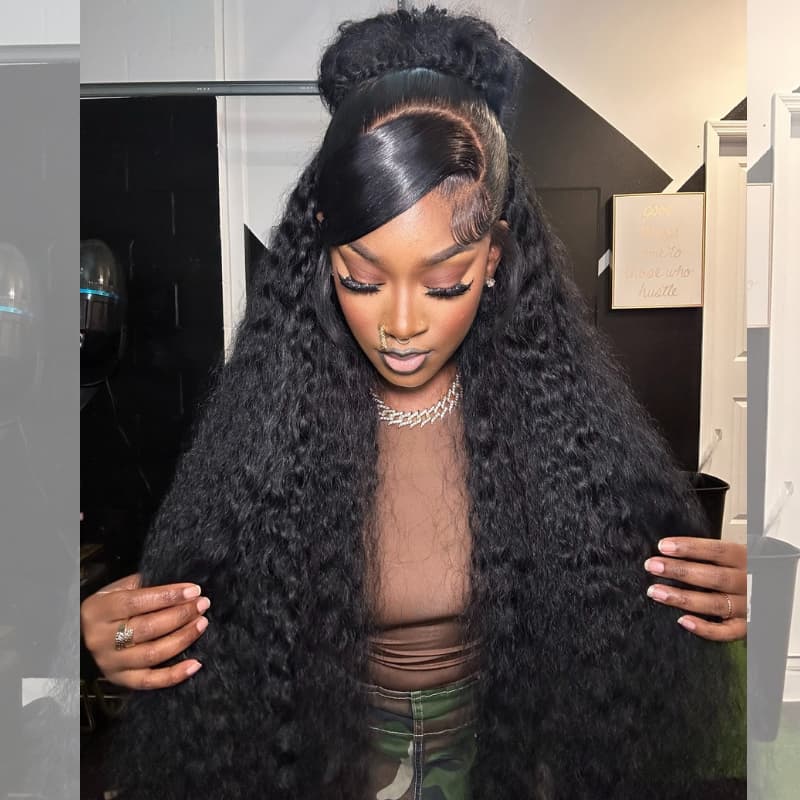 SWAY 34 32 30 INCH Wet and Wavy 13x4Lace Front Human Hair Wig
