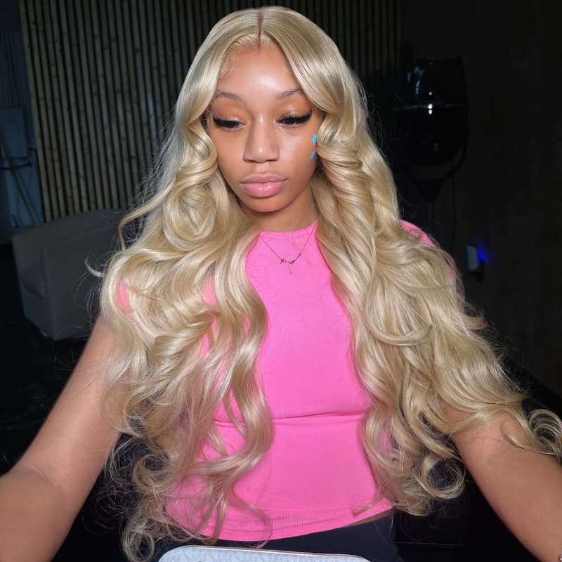 SWAY 30 32 34 INCH Honey Blonde Body Wave Lace Frontal Human Hair Wigs