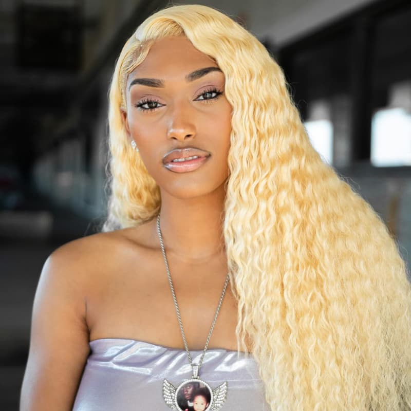 SWAY 613 Blonde Water Wave Wet and Wavy 13x4 Lace Front Virgin Human Hair Wigs 200 Density