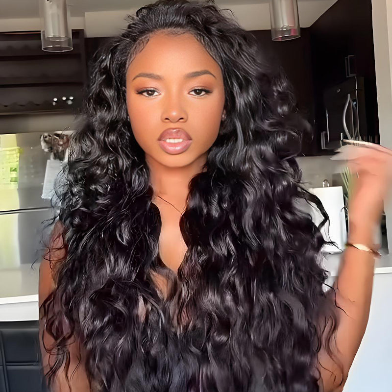 SWAY Black Brown Loose Deep Body Wave 13x4 Lace Front Human Hair Wig