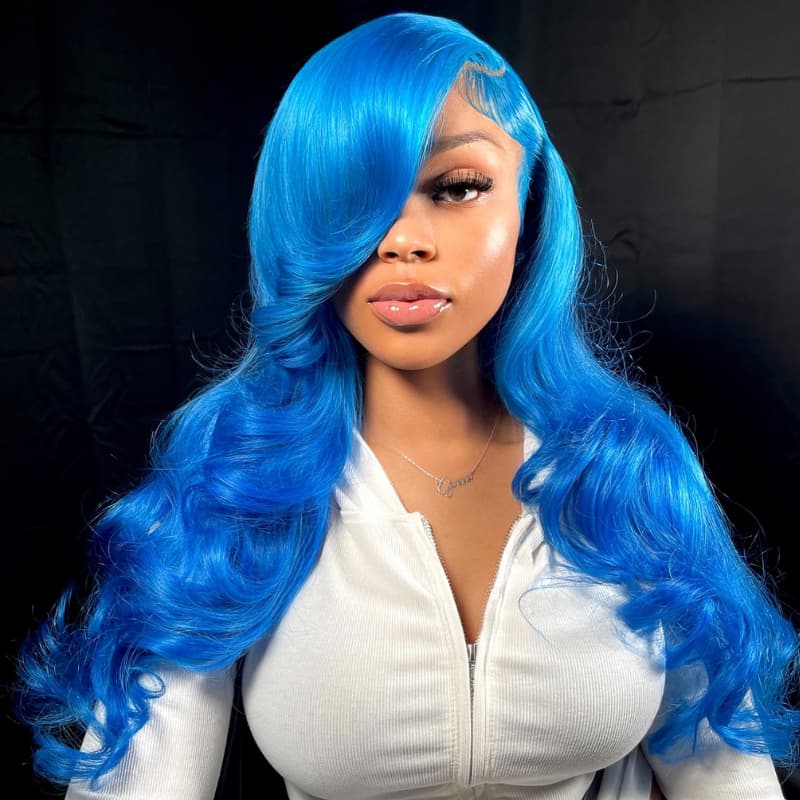 SWAY Modern Blue Body Wave Weave 13x4 Lace Front Virgin Human Hair Wig