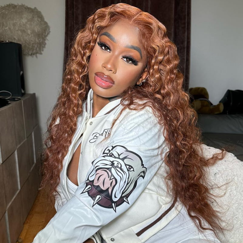 SWAY Brown Deep Wave Curly 13x4 HD Lace Front Virgin Human Hair Wigs