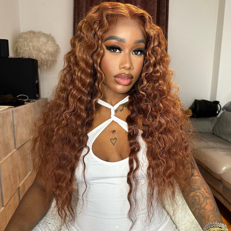 SWAY Brown Deep Wave Curly 13x4 HD Lace Front Virgin Human Hair Wigs