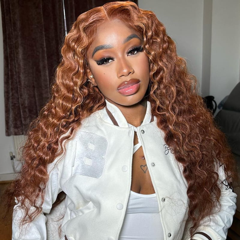 SWAY Brown Deep Wave Curly 13x4 HD Lace Front Virgin Human Hair Wigs