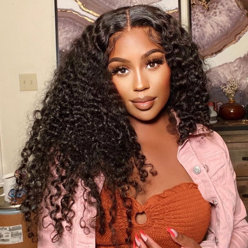SWAY Burmese Curly 13x4 Lace Front Virgin Human Hair Wigs 300 Density